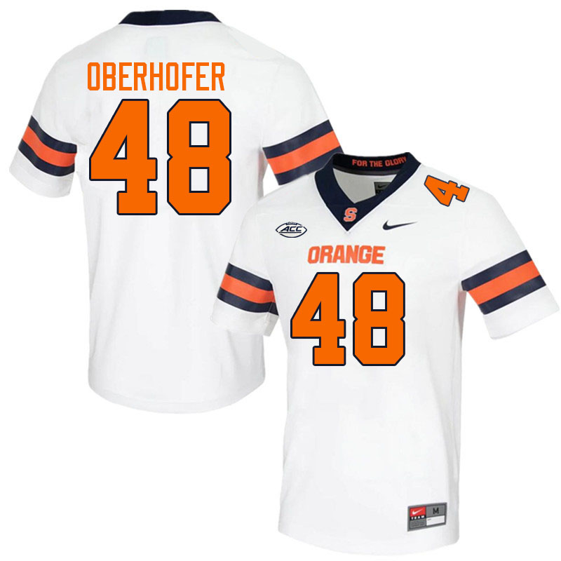 Men-Youth #48 Jack Oberhofer Syracuse Orange 2023 College Football Jerseys Stitched Sale-White